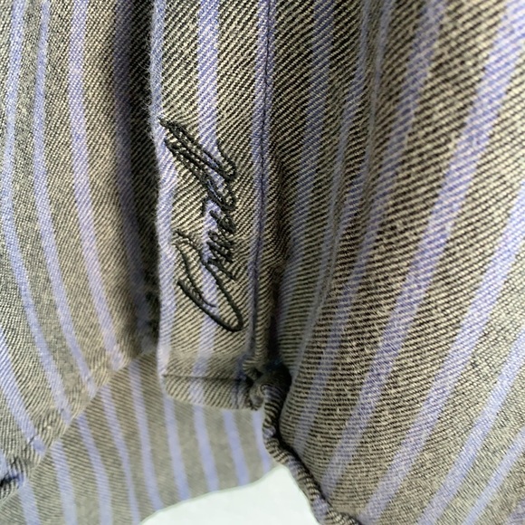 O'Neill Navy Striped Button Down Long Sleeve Shirt sz M - Picture 2 of 6